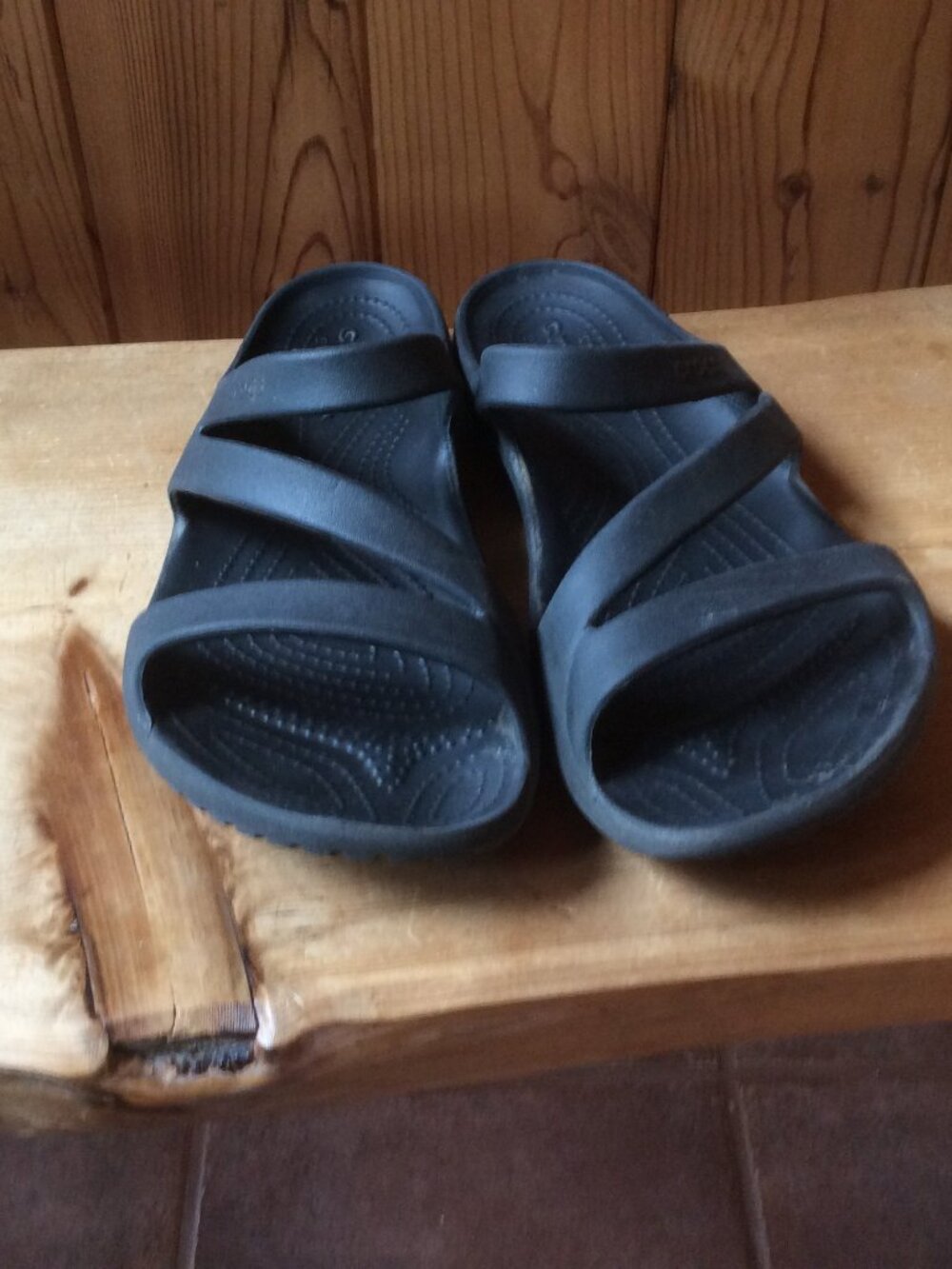 CROCS Black Iconic Kadee II Slide Sandal Women Size 10